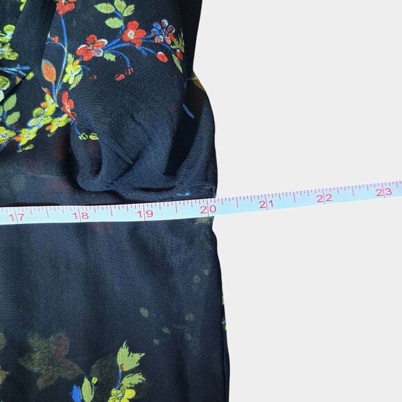 Anthropologie Jamison Floral Ruffles Flowy Tunic Blouse M Romantic Whimsy Goth - Picture 10 of 12